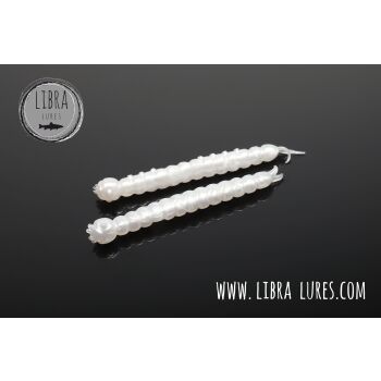 Libra Lures Slight Worm 38 Cheese 004 - silver pearl
