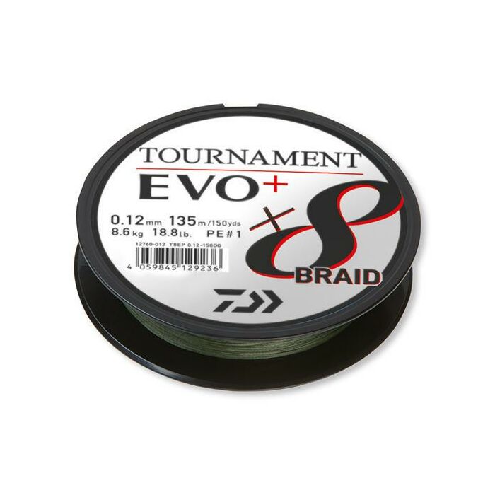 Daiwa Tournament Evo+ X8 Dark Green 0,12 mm 8,6 kg