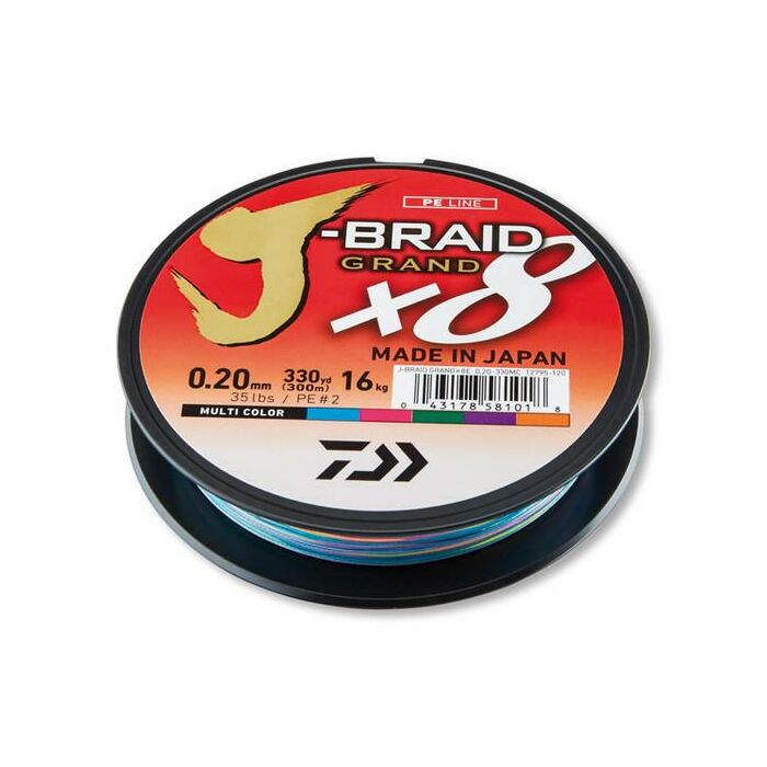 Daiwa J-Braid Grand X8 multicolor Meterware