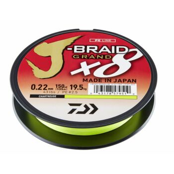 Daiwa J-Braid Grand X8 Chartreuse - 0,13 mm 8,5 kg