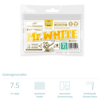 Lieblingsköder Gummifische 7,5 cm - Mr. White