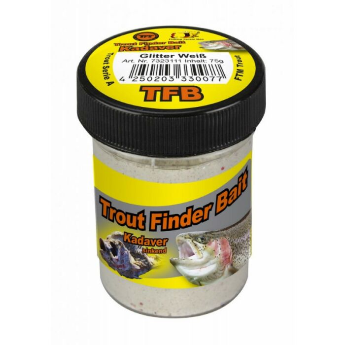 FTM Trout Bait Kadaver Sinkend - Glitter Weiß