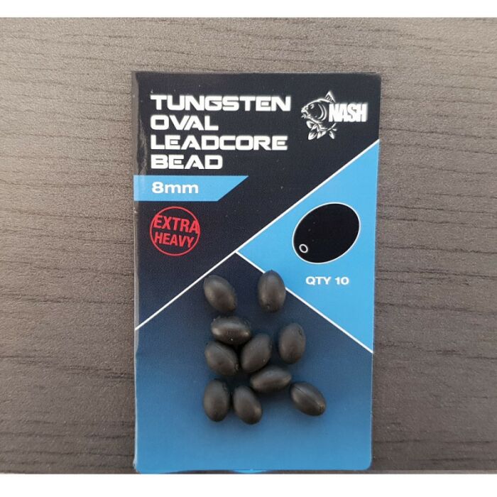 Nash Tungsten Oval Leadcore Beads - 8 mm