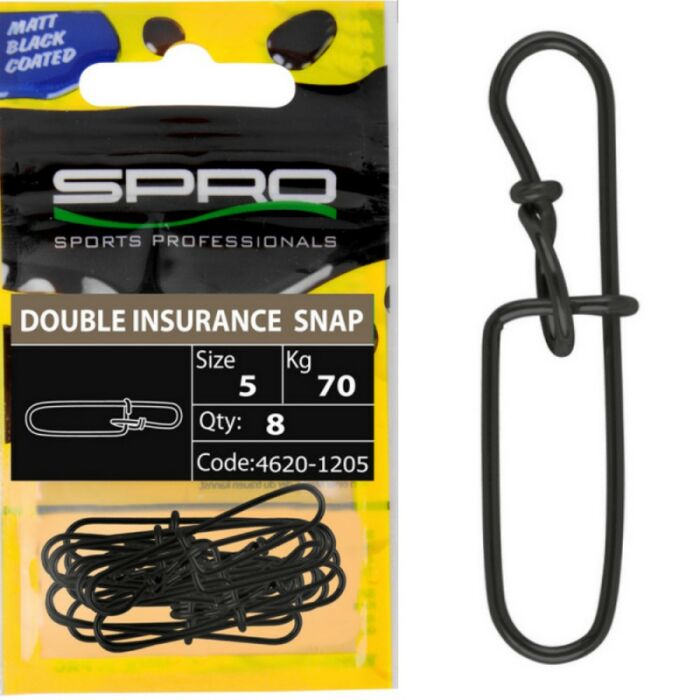 Spro Matt Black Double Insurance Snap - Gr. 2 / 28 kg 10 Stück
