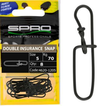 Spro Matt Black Double Insurance Snap - Gr. 2 / 28 kg 10...
