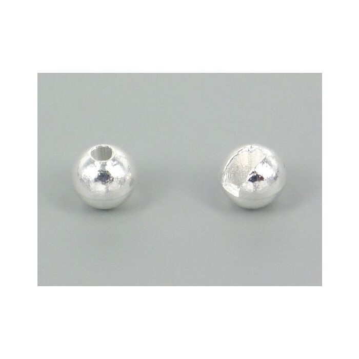 Tungsten Kopfperlen geschlitzt Silber 10 Stück - 4,0 mm