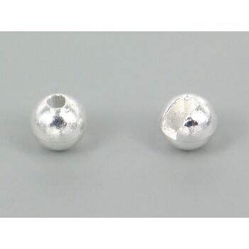 Tungsten Kopfperlen geschlitzt Silber 10 Stück - 4,0 mm