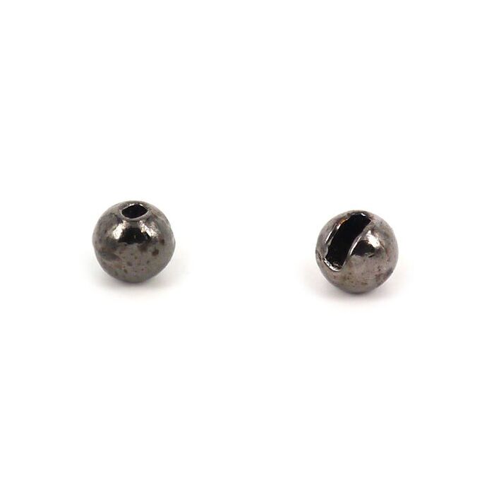 Tungsten Kopfperlen geschlitzt Schwarz 10 Stück - 2,5 mm