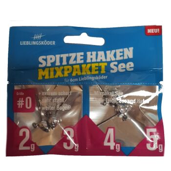Lieblingsköder Spitze Haken Mixpaket See Gr.0 4 Stück