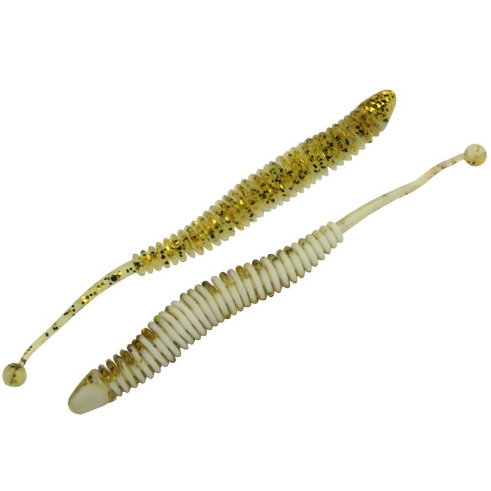 FTM Omura Baits Snake Knoblauch 8,5cm Weiß Gold Glitter 10 Stück