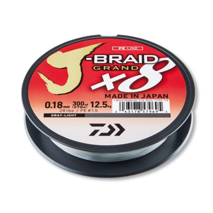 Daiwa J-BRAID GRAND X8 Grau 135m 0,20mm 16kg