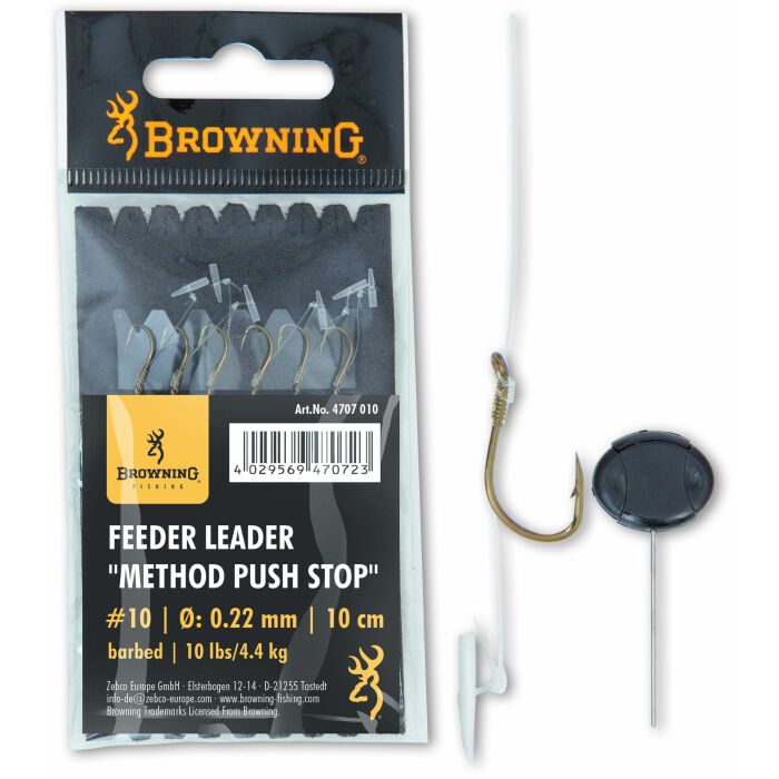 Browning Feeder Leader Method Push Stop Bronze 10cm Gr.10 4,5kg 0,22mm