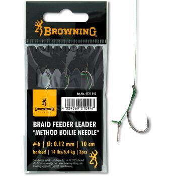 Browning Braid Feeder Leader Method Boilie Needle Bronze 10cm Gr.4 7,3kg 0,14mm