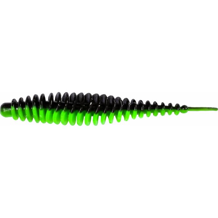 Magic Trout T-Worm I-Tail Knoblauch 6,5 cm - Neon Grün/Schwarz