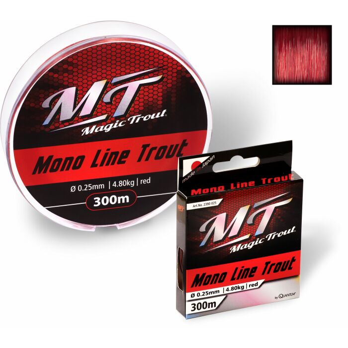 Magic Trout Mono Line Trout Monofile Angelschnur Rot 300m 0,25mm