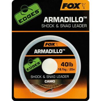 Fox Edges Armadillo Camo Shock & Snag Leader 20m 30lb 13,6kg