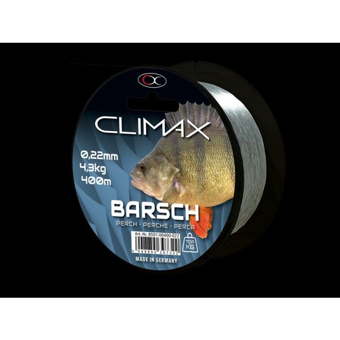 Climax Monofile Zielfischschnur Barsch 400 m 0,22 mm 4,3 kg