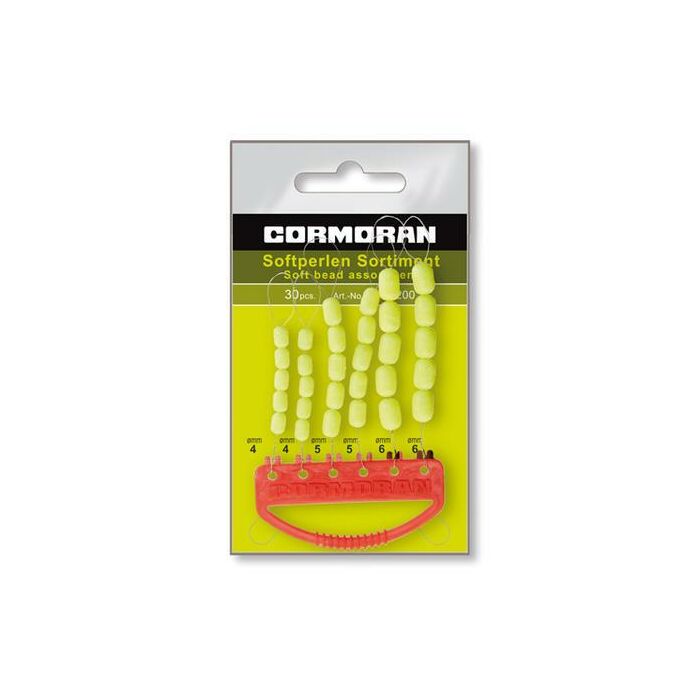 Cormoran - Soft Perlen Sortiment oval fluo-gelb 4/5/6mm - 30 Stück