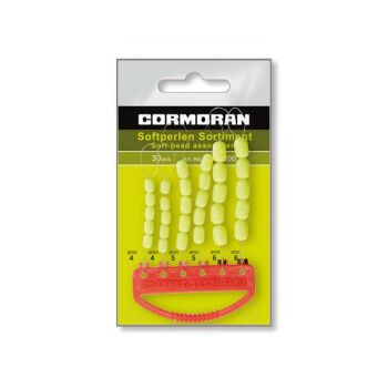 Cormoran - Soft Perlen Sortiment oval fluo-gelb 4/5/6mm - 30 Stück