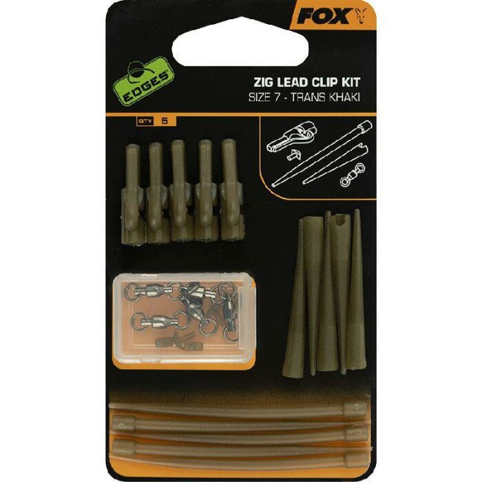 Fox Edges Zig Lead Clip Kit Gr. 7 Trans Khaki