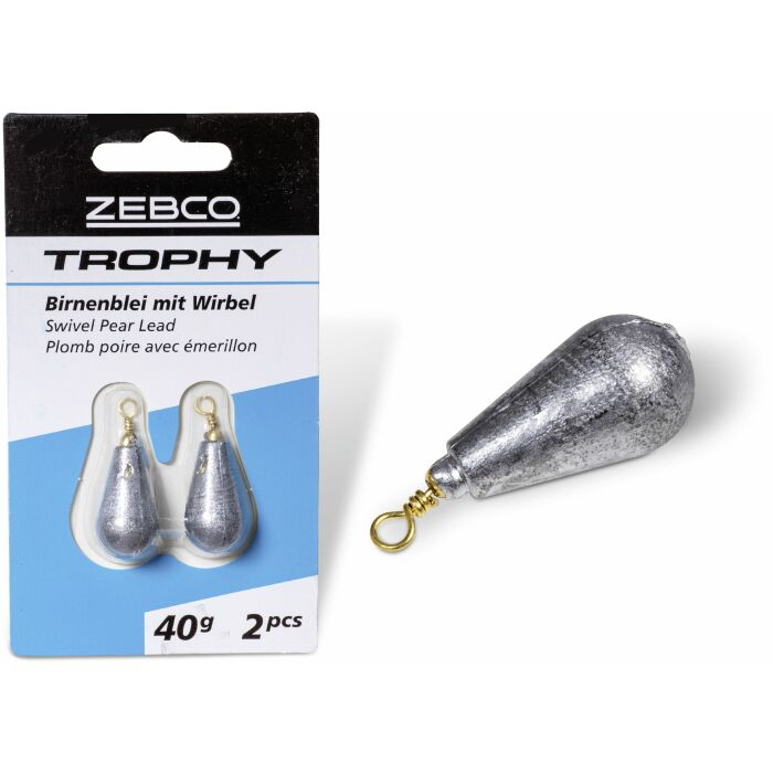 Zebco Trophy Birnenblei mit Wirbel 30g 2 Stück