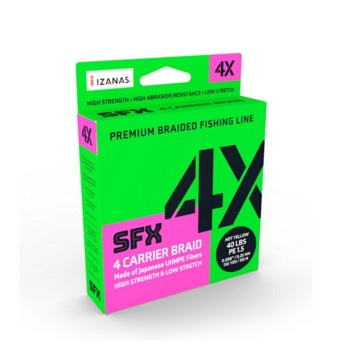 Sufix SFX 4X geflochtene Angelschnur Hot Yellow 135 m - 0,10 mm 4,5 kg