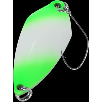 FTM Trout Spoon Tremo 2,3g neon grün lumi/schwarz Glitter