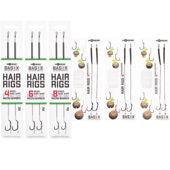 Korda Basix Hair Rigs Micro Barbed 2 Stück - Gr. 4