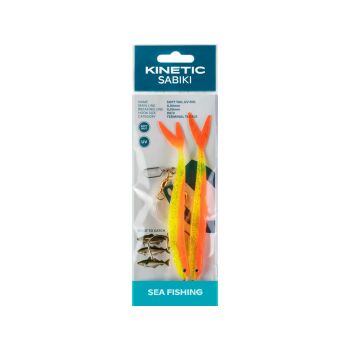 Kinetic Sabiki Soft Tail UV 0,80 mm 130 cm Gr. 8/0 - Yellow/Orange Fire Tail