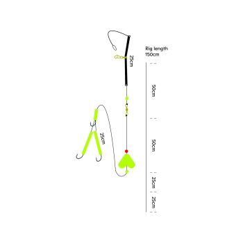 Kinetic Sabiki Halibut Glider Gr. 5/0-10/0 - Glow